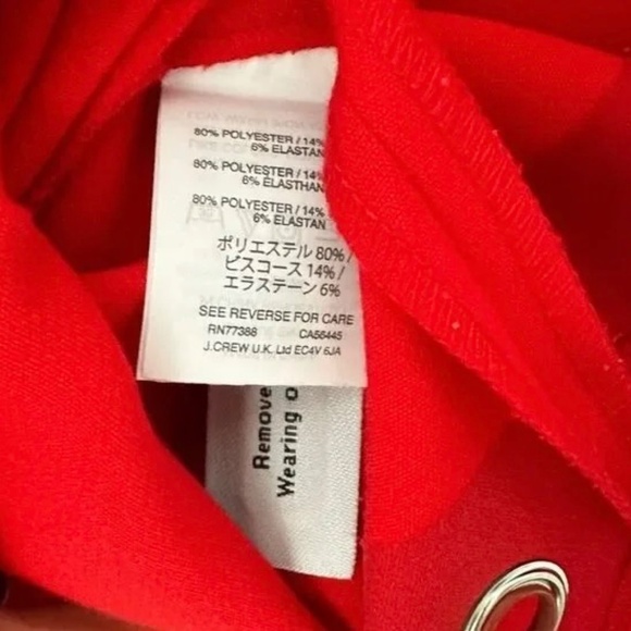 J Crew Red Scalloped Sleeveless Top Size 12 Petite - Picture 7 of 7